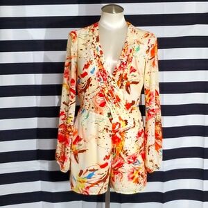 Multicolor Abstract Ark & Co V-Neck Romper